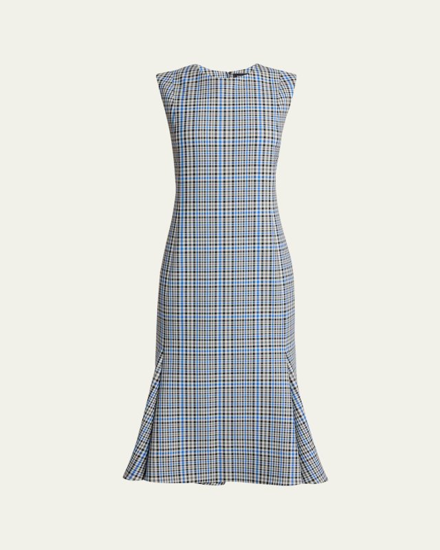Bruna Plaid Fit-&-Flare Midi Dress